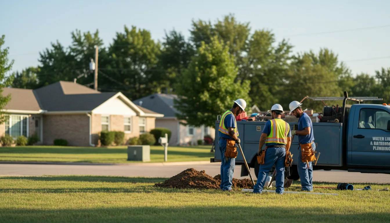Residential water line and bathroom plumbing service in Mason, TN